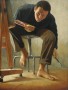 Nederige kunstschilder Kunstwerk Nederige kunstschilder