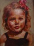 Meisje met roze strik - 29112014 Kunstwerk Meisje met roze strik - 29112014