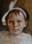 Meisje met Witte Strik 11122014 Kunstwerk Meisje met Witte Strik 11122014