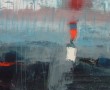 blauw landschap Kunstwerk blauw landschap