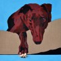 Kunstwerk White Paw - portrait of a Greyhound 6