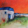 Rode lucht Kunstwerk Rode lucht