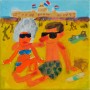 Echtpaar op het strand voor het Kurhaus Scheveningen Kunstwerk Echtpaar op het strand voor het Kurhaus Scheveningen