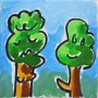Twee bomen Kunstwerk Twee bomen