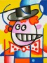 Kunstwerk Clown met hoed