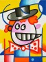 Clown met hoed Kunstwerk Clown met hoed