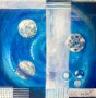 Beweging in blauw Kunstwerk Beweging in blauw