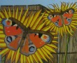 twee dagpauwogen Kunstwerk twee dagpauwogen