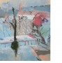 Winterlandschap met opschietende amaryllis Kunstwerk Winterlandschap met opschietende amaryllis