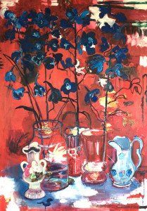 Blue on red Blue on red
