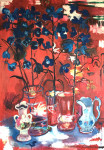 Blue on red Blue on red