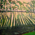 Eemzicht in roze en groen Eemzicht in roze en groen