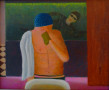 Zwemmer en duiker.  Kunstwerk Zwemmer en duiker.