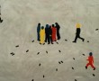 mannen in de sneeuw Kunstwerk mannen in de sneeuw
