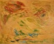 oranje landschap Kunstwerk oranje landschap