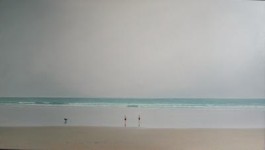 2 mensen en een hond op het strand 2 mensen en een hond op het strand
