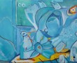 De blauwe denker Kunstwerk De blauwe denker