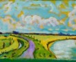 Landschap Leiden - origineel op linnen Kunstwerk Landschap Leiden - origineel op linnen