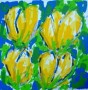 Tulpen Geel (70x70) Kunstwerk Tulpen Geel (70x70)