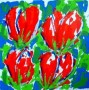 Tulpen Rood (70x70) Kunstwerk Tulpen Rood (70x70)