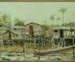 Vissersdorp  aan Marowijne bij St.Laurent Kunstwerk Vissersdorp  aan Marowijne bij St.Laurent