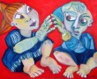 broer en zus Kunstwerk broer en zus