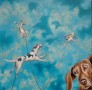 Ik voel me altijd erg uitgelaten bij het hond-oplaten Kunstwerk Ik voel me altijd erg uitgelaten bij het hond-oplaten