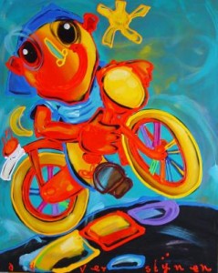 Vrolijke fietser Vrolijke fietser