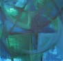 Groen en blauw Kunstwerk Groen en blauw