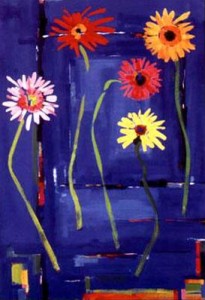 Gerbera on Blue Gerbera on Blue