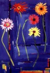 Gerbera on Blue