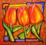 Drie tulpen in carré Kunstwerk Drie tulpen in carré
