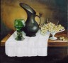 realistisch klassiek stilleven  : TINNEN KAN MET ROEMER (2) Kunstwerk  realistisch klassiek stilleven  : TINNEN KAN MET ROEMER (2)