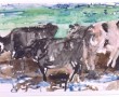 koeien houden van modder Kunstwerk koeien houden van modder