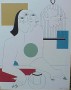 DUBBEL GEZICHT MET VOGEL Kunstwerk DUBBEL GEZICHT MET VOGEL