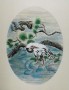 Kunstwerk chinese  penseelschildering:  KRAANVOGEL
