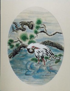 chinese  penseelschildering:  KRAANVOGEL chinese  penseelschildering:  KRAANVOGEL
