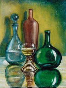 realistisch stilleven: Glas op spiegel (2) realistisch stilleven: Glas op spiegel (2)