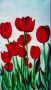 realistisch stilleven: Rode  tulpen Kunstwerk realistisch stilleven: Rode  tulpen