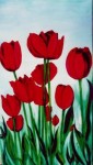 realistisch stilleven: Rode  tulpen realistisch stilleven: Rode  tulpen