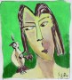 jongen met vogel Kunstwerk jongen met vogel
