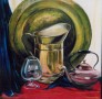 realistisch stilleven: Koper en glas Kunstwerk realistisch stilleven: Koper en glas