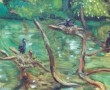 Aalscholvers in Artis Kunstwerk Aalscholvers in Artis