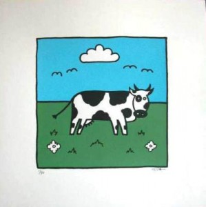 MOOIE ZEEFDRUK KOE IN DE WEI  MOOIE ZEEFDRUK KOE IN DE WEI
