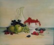 realistisch stilleven: DE FRUITTAFEL Kunstwerk realistisch stilleven: DE FRUITTAFEL