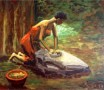 Afrikaanse huisvrouw Kunstwerk Afrikaanse huisvrouw