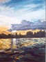 Ondergaande Zon Hollandsch Diep Kunstwerk Ondergaande Zon Hollandsch Diep