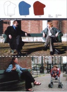 Insideout - armrests for a public bench Insideout - armrests for a public bench