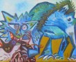 Kat eet vogeltje Kunstwerk Kat eet vogeltje