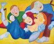 Slapende familie VI Kunstwerk Slapende familie VI
